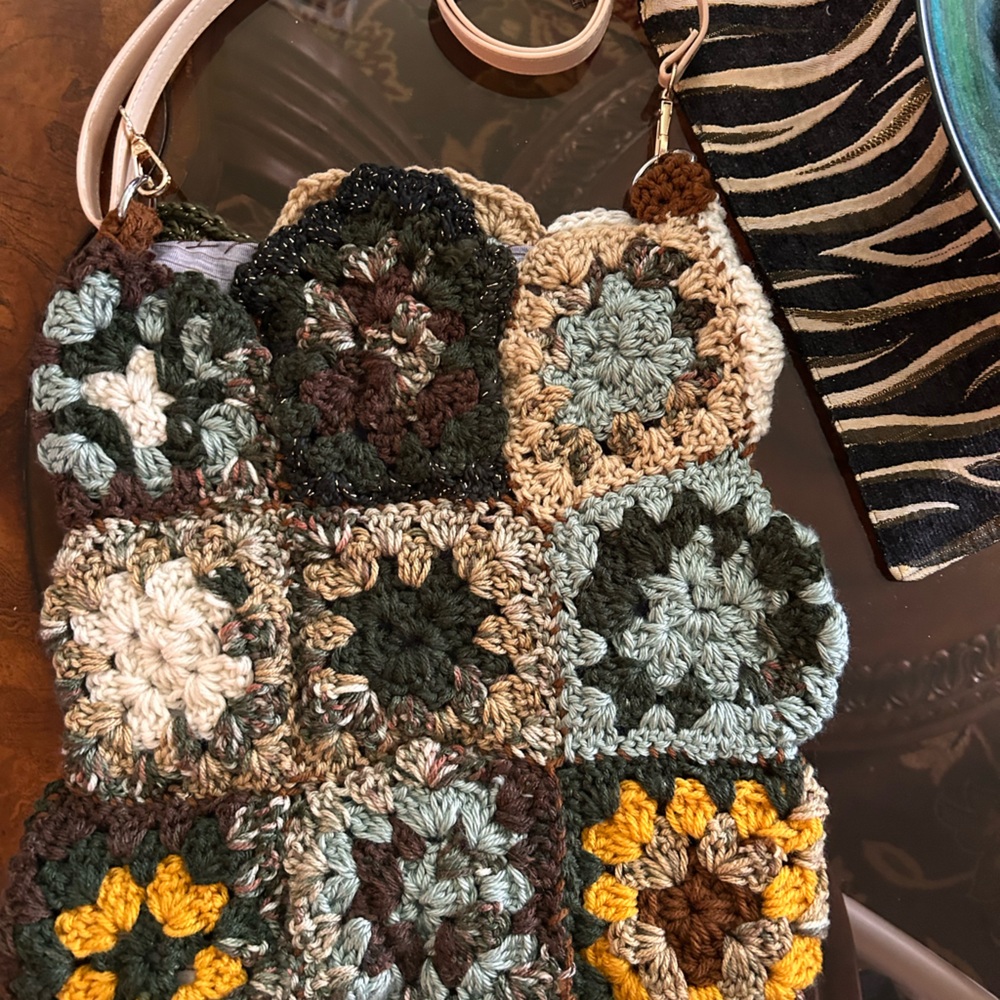 Handcrafted Crochet Crossbody Bag - SOLD